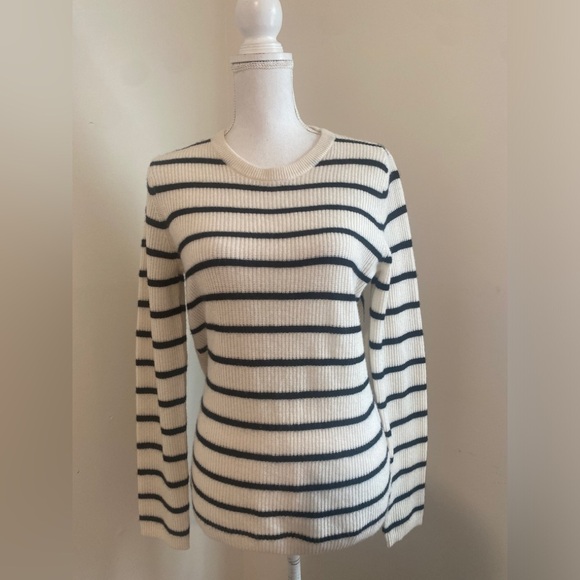 A.L.C Cashmere Stripped Black and Cream “Tula”Sweater Size M - Picture 2 of 6